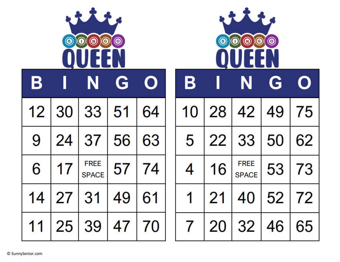 Bingo Queen Party Bingo Cards Printable With Calling Cards & Etsy