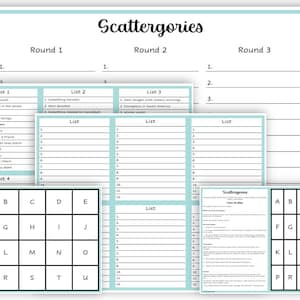 Scattergories Printable Game for Seniors: Keep Your Mind Sharp and Have Fun with this Classic Word Game