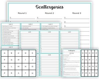 Scattergories Printable Game for Seniors: Keep Your Mind Sharp and Have Fun with this Classic Word Game
