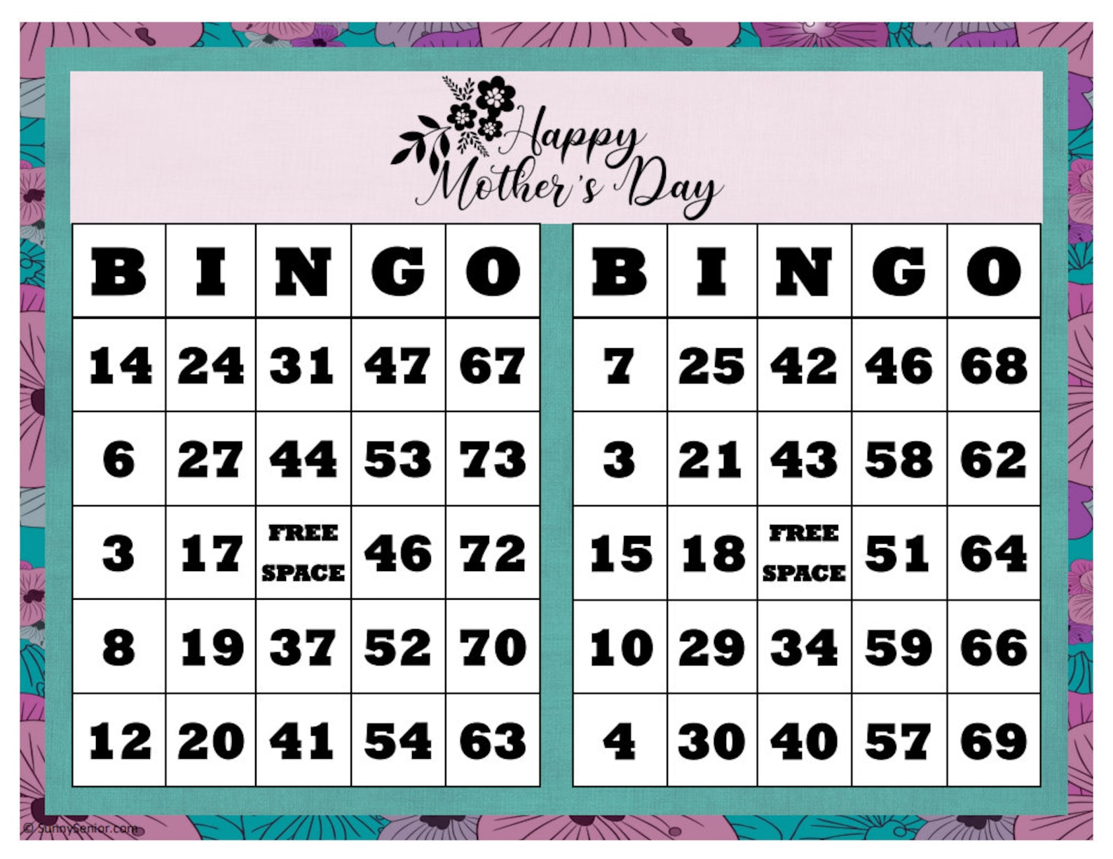 Printable Mother's Day Bingo Cards Set of 1000 - Etsy