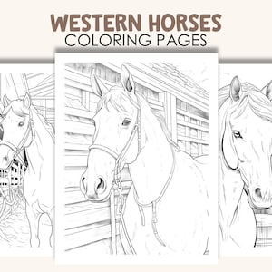 Printable Western Horses Coloring Pages – Fun Cowboy-Themed Activity for Kids