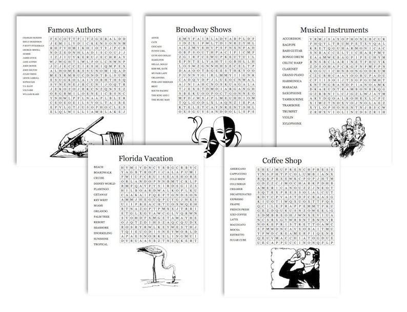Brain Teasers A Printable Collection of Easy Word Search Puzzles for