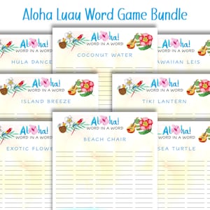 Tropical Luau Word-in-a-Word Party Games Pack