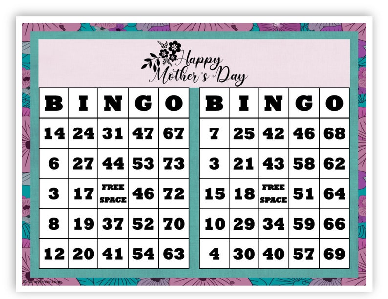 Printable Mother's Day Bingo Cards Set of 1000 - Etsy