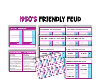 Printable 1950&#39;s Friendly Feud Game - A Blast from the Past!