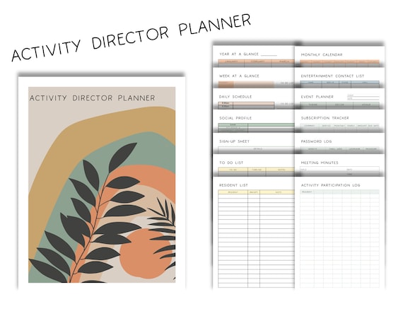 Senior Living Activity Director Planner: Organize, Enhance and Enhance  Engagement for Seniors - Etsy