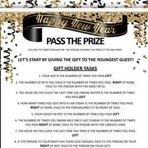 New Year&#39;s Eve Pass the Prize Game