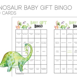 Bingo regalo per baby shower con dinosauri: una svolta divertente nel fare regali!