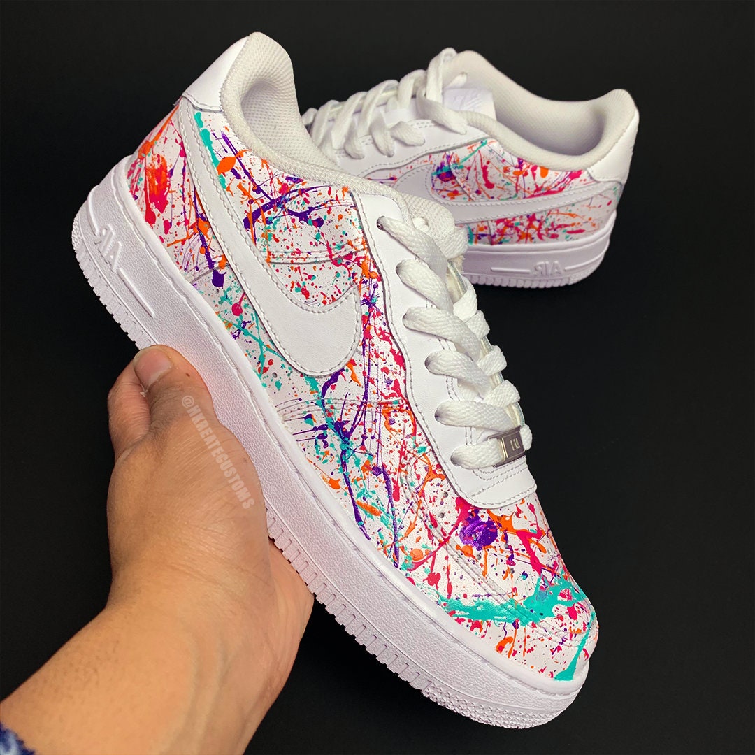 Customised Paint Splatter Air Force 1: Multicolour Paint Splatter ...