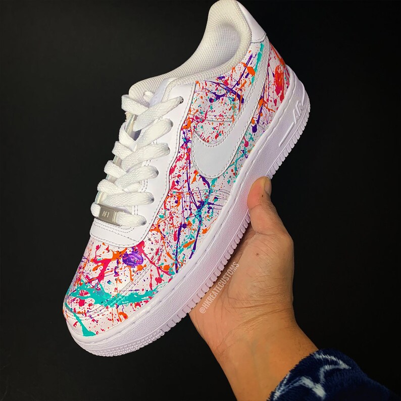 Customised Paint Splatter Air Force 1 Multicolour Paint Etsy