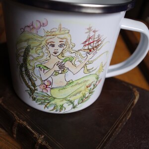 Pretty 'mermaid' enamel mug