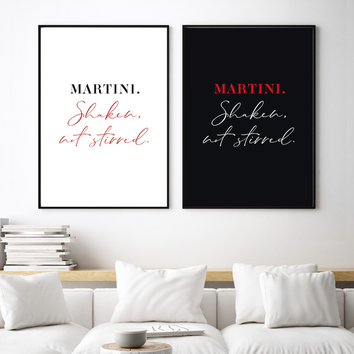 Martini Shaken Not Stirred james Bond Quote // Etsy