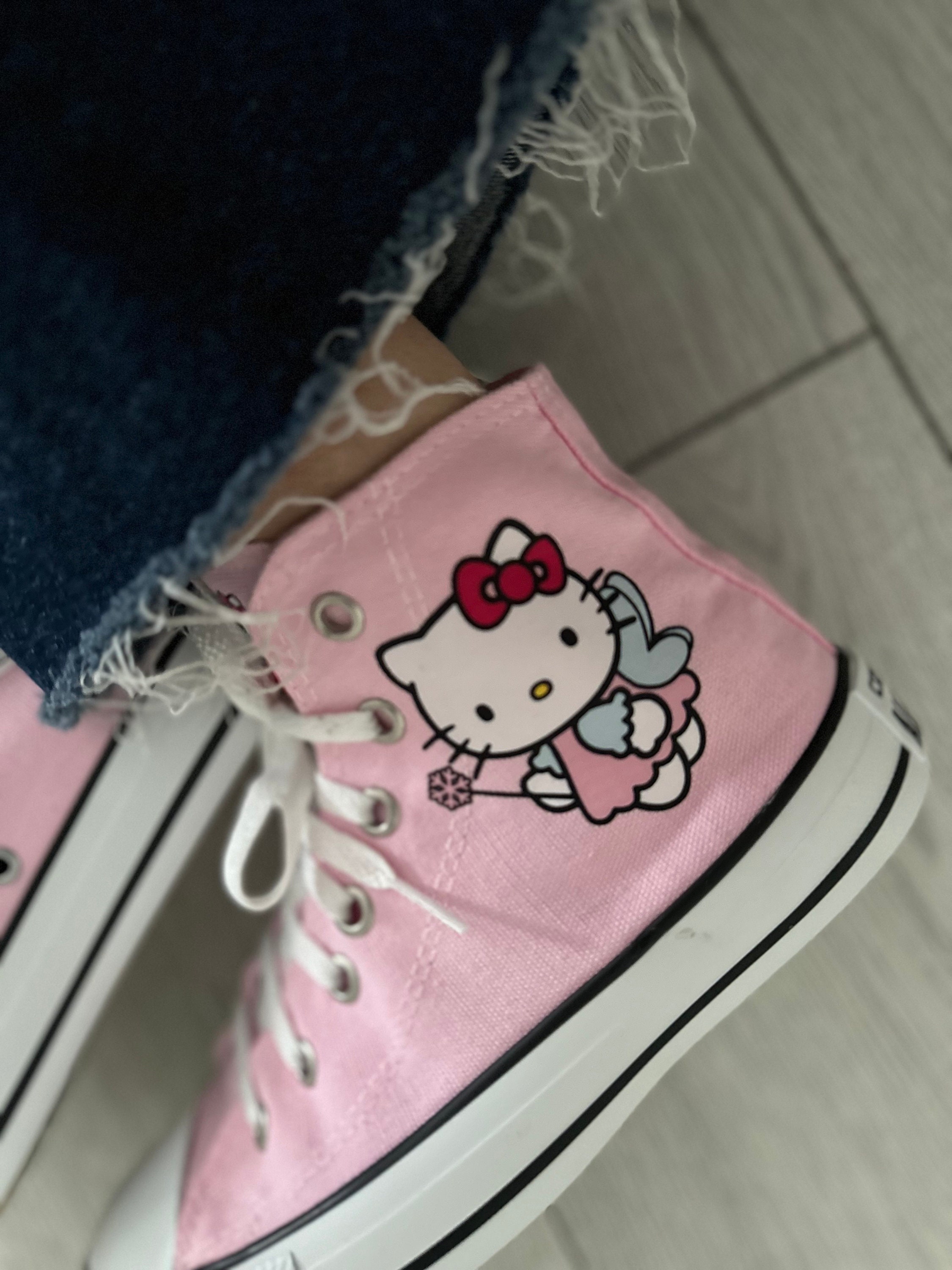 Hello Kitty Converse Shoes Sanrio Kawaii Converse Shoes Y2k