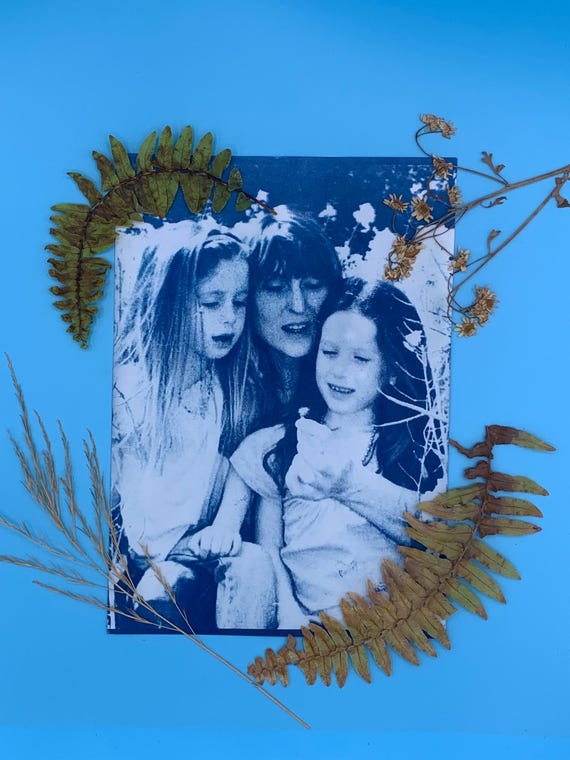 Custom personalised photo cyanotype A5