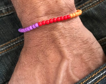 Rainbow bracelet or anklet or necklet for male and female.