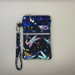 Dragonfly night glow in the dark stars iPhone 14 iPhone 13 Pro iphone xr iphone 12 iPhone XS Max cell phone wristlet with star pulls