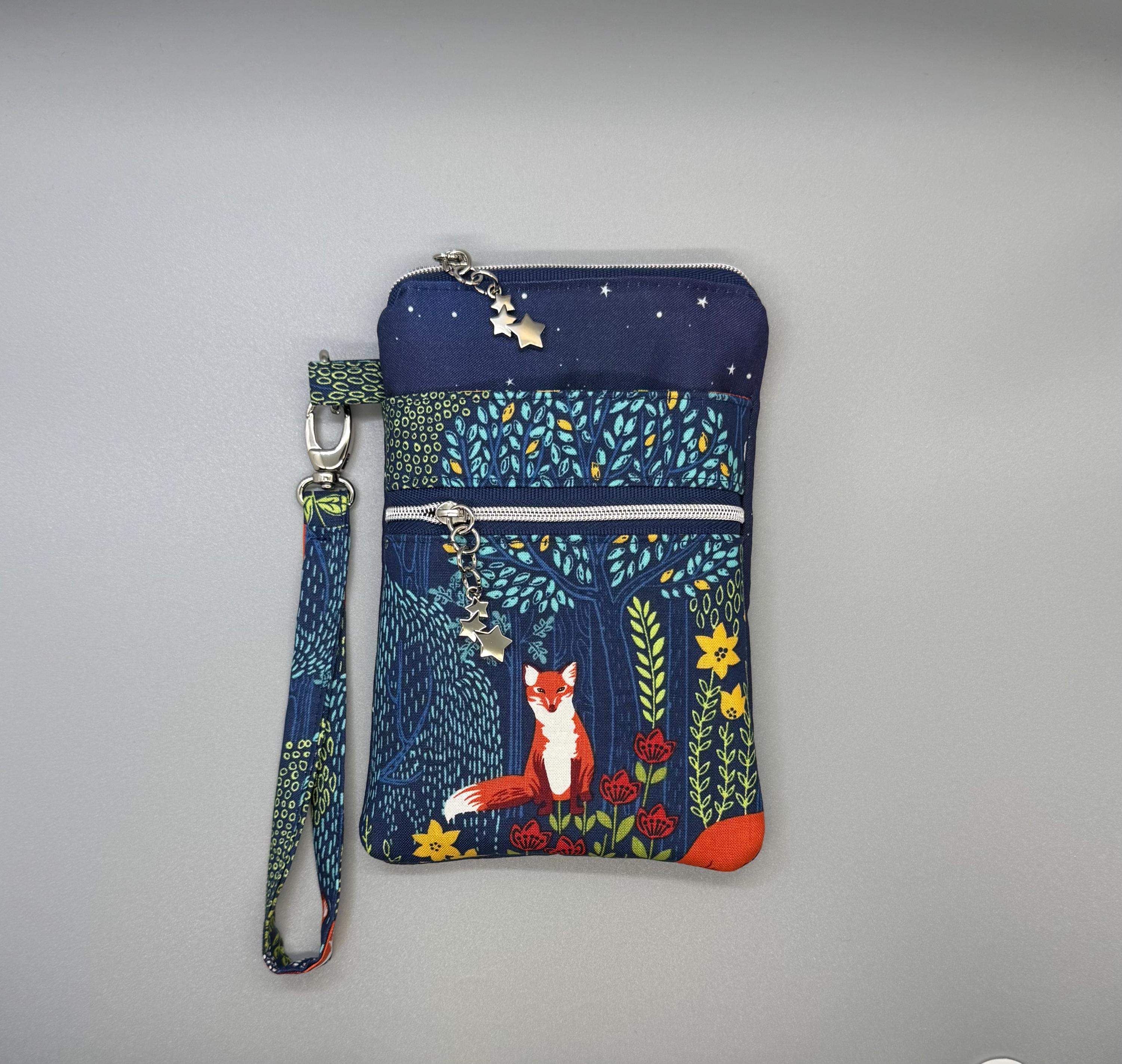 Fox into the woods starry night night sky iPhone 17 iPhone 16 Pro iPhone 15 iPhone 14 iPhone 13 Pro cell phone wristlet