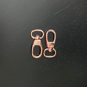 1/2” 13mm inside diameter rose gold swivel hooks bag hardware - set of 2