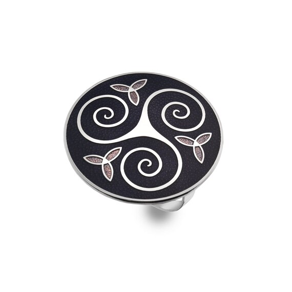 Celtic Trinity Triskele Earrings Enamel Womens Silver Fashion Jewellery Boxed