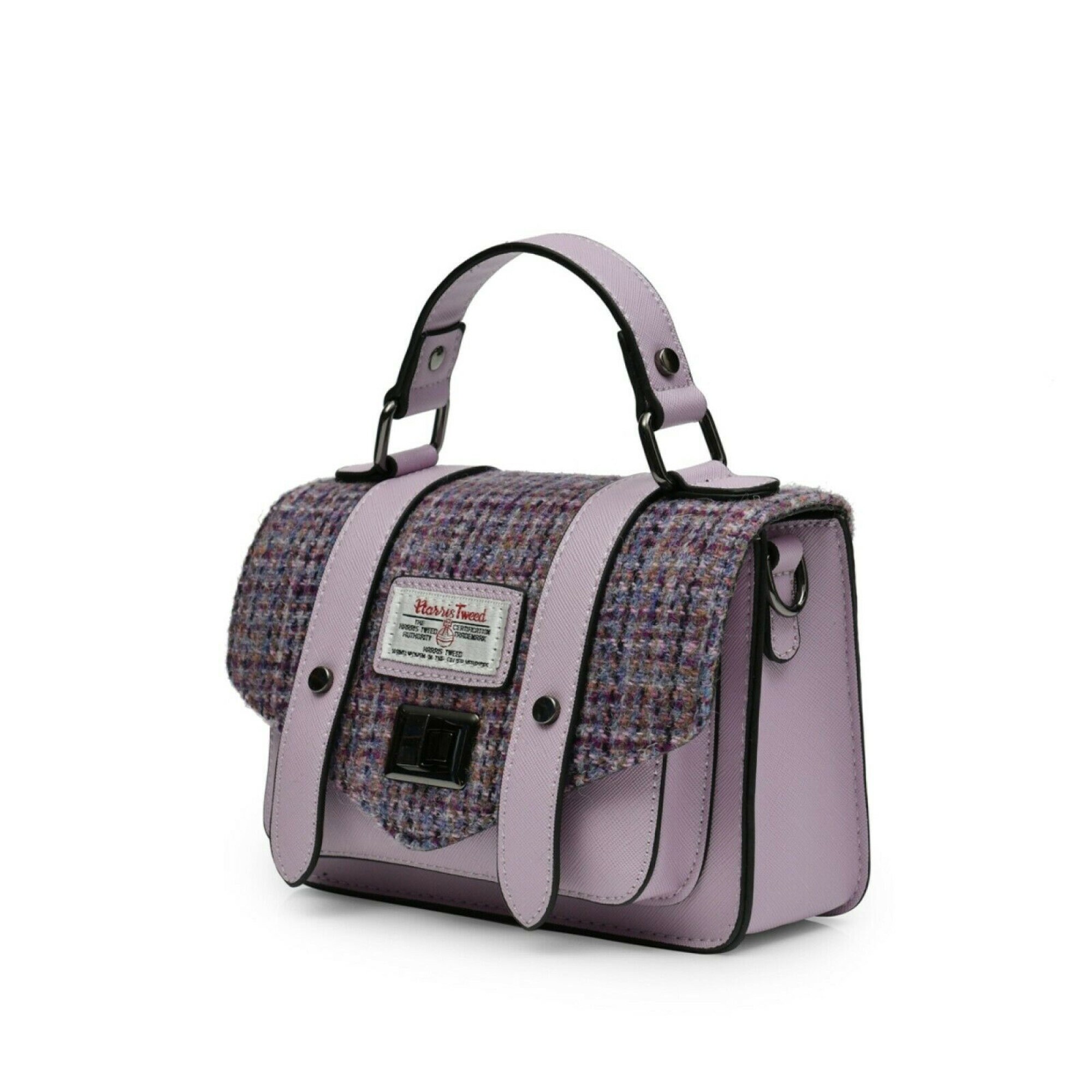 Ladies 100 Genuine Harris Tweed Mini Satchel Bag in Lilac Etsy