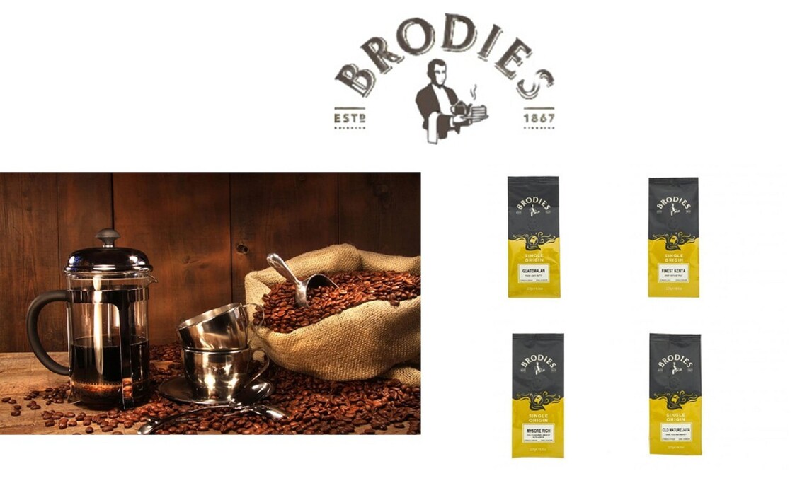 Ground Coffee Bags 227g from Brodies of Edinburgh Est 1867. Etsy