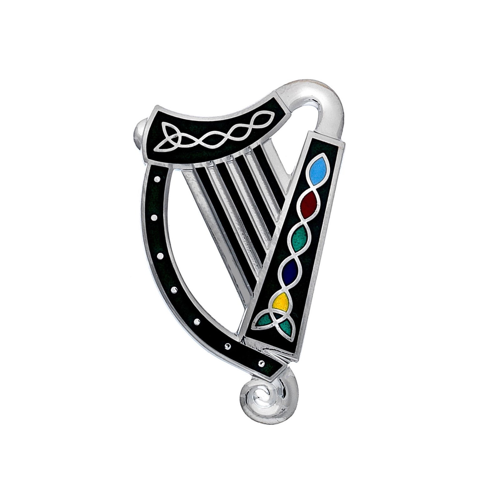 Celtic Irish Harp Brooch sea Gems Fine Enamels Jewellery and Etsy