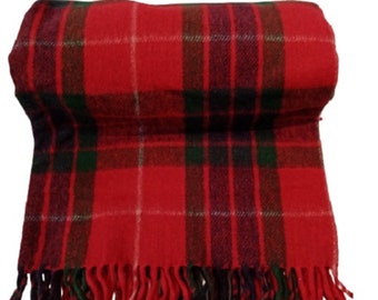 Edinburgh 100% All Wool Scottish Tartan Rugs Fraser Red One Size