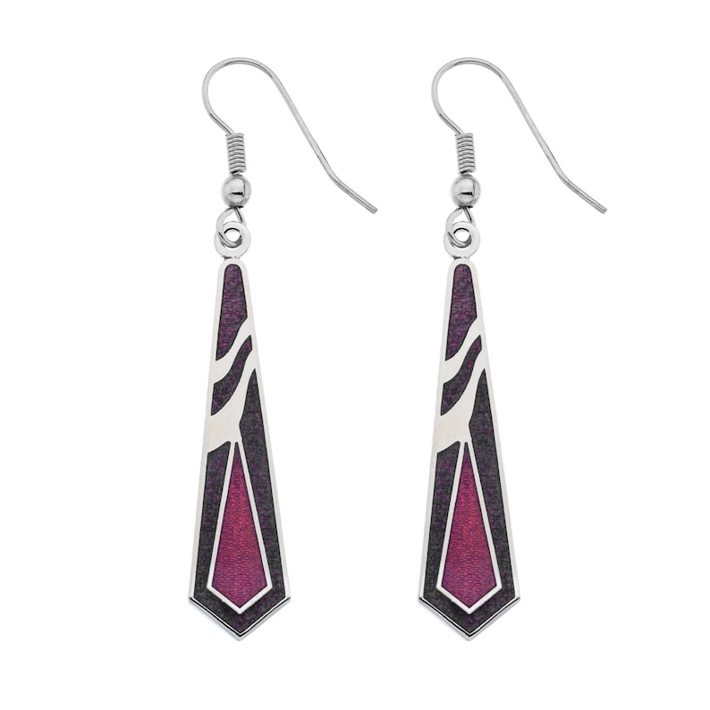 Charles Rennie Mackintosh Art Deco Earrings Sterling Silver 925 Sea Gems Fine Enamels Jewellery and Gifts Gift Box Included
