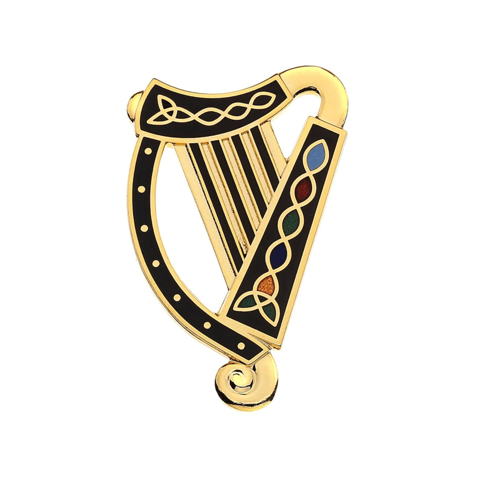Celtic Irish Harp Brooch sea Gems Fine Enamels Jewellery and Etsy