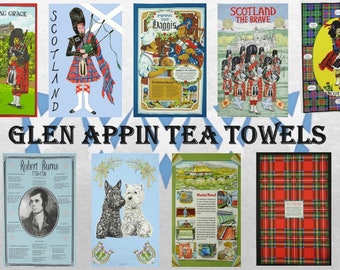 Boucles d/'oreilles TARTAN ecosse tartan résine perles Beige Tea Towel
