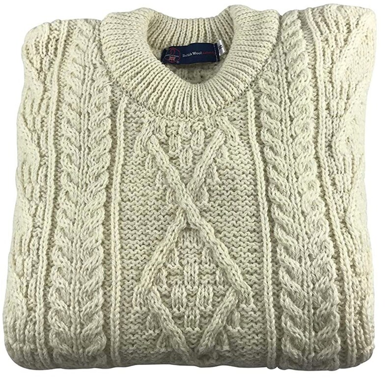 British Wool Unisex 100 Aran Jumper Made in UK Various Etsy