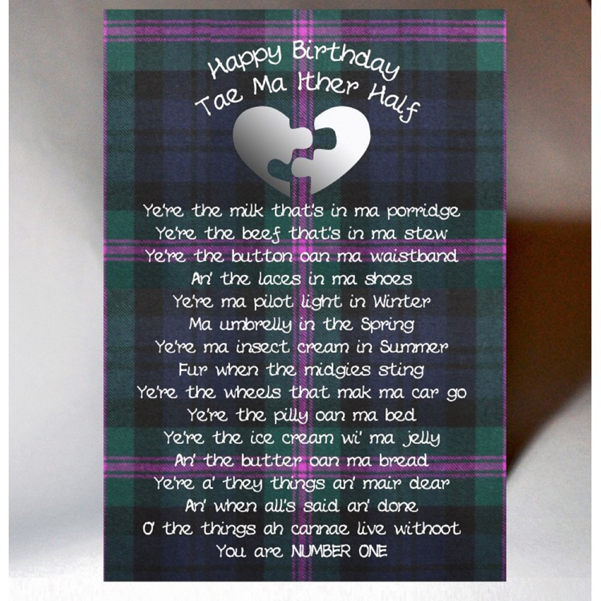 Scottish Happy Birthday Song Handmade Female Relative Scottish Birthday Cards by Wee Wishes | Etsy