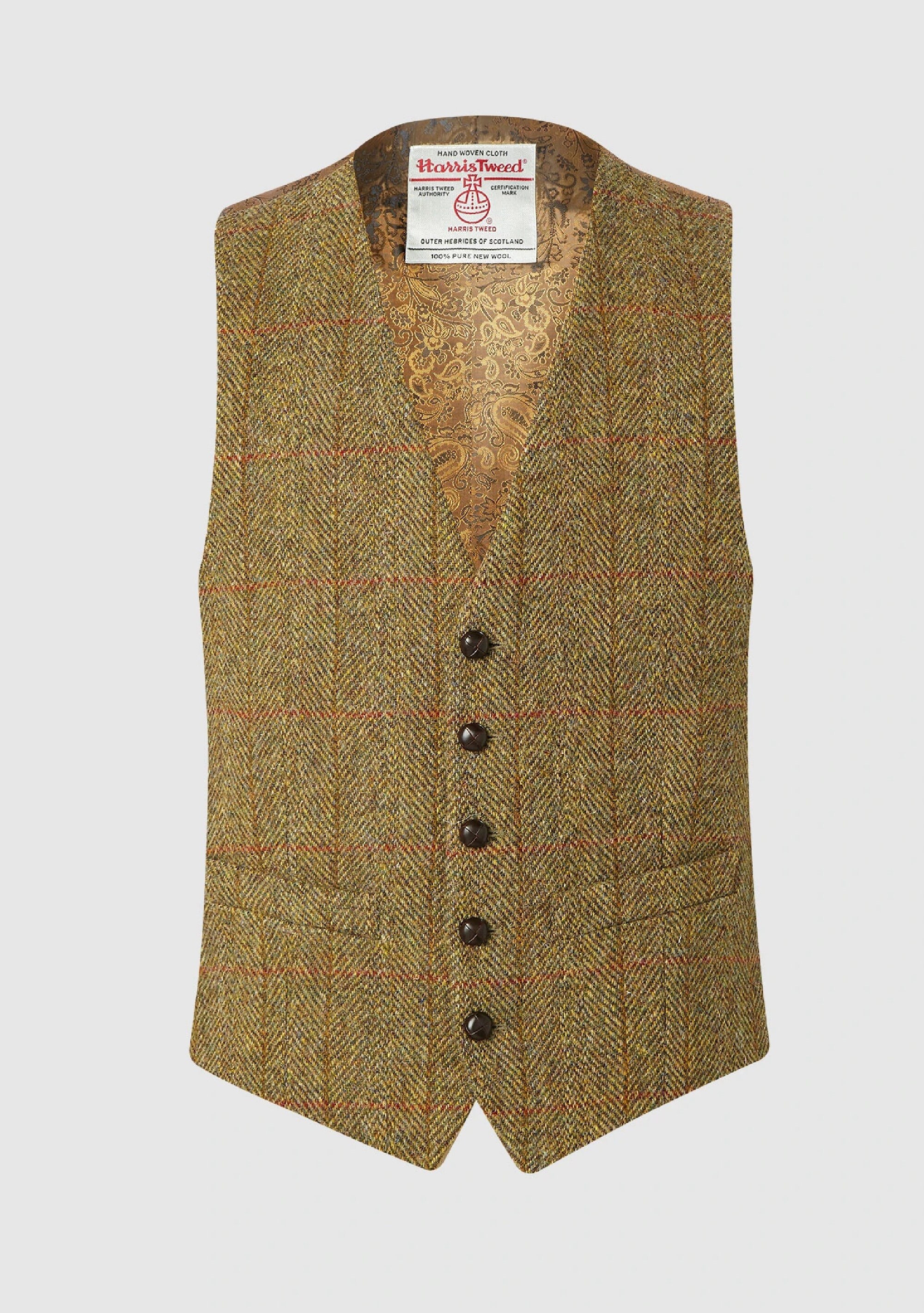 100 Harris Tweed Men's Waistcoat Mustard Check. Various Etsy