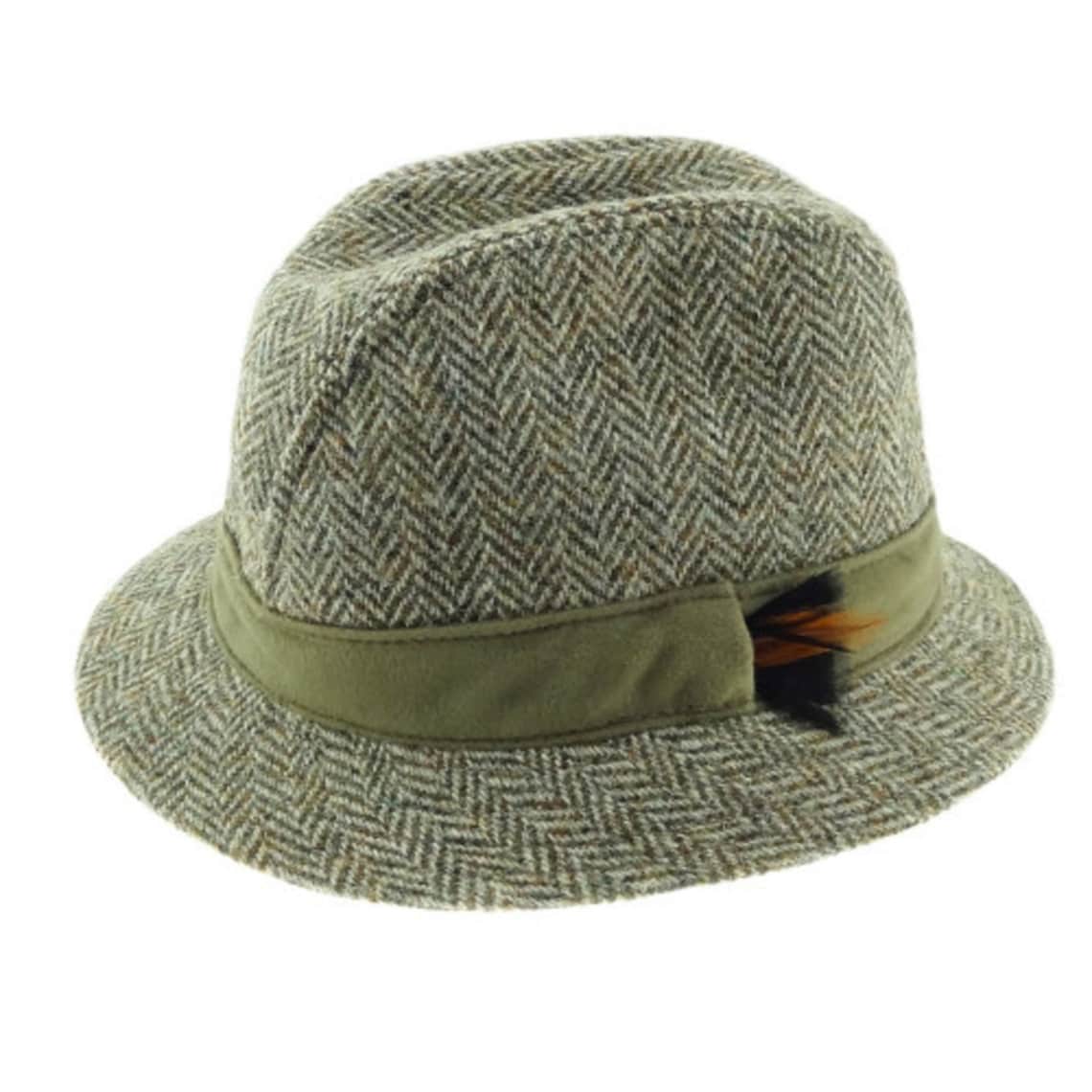Authentic 100 Harris Tweed Men's Drop Brim Hat with Etsy