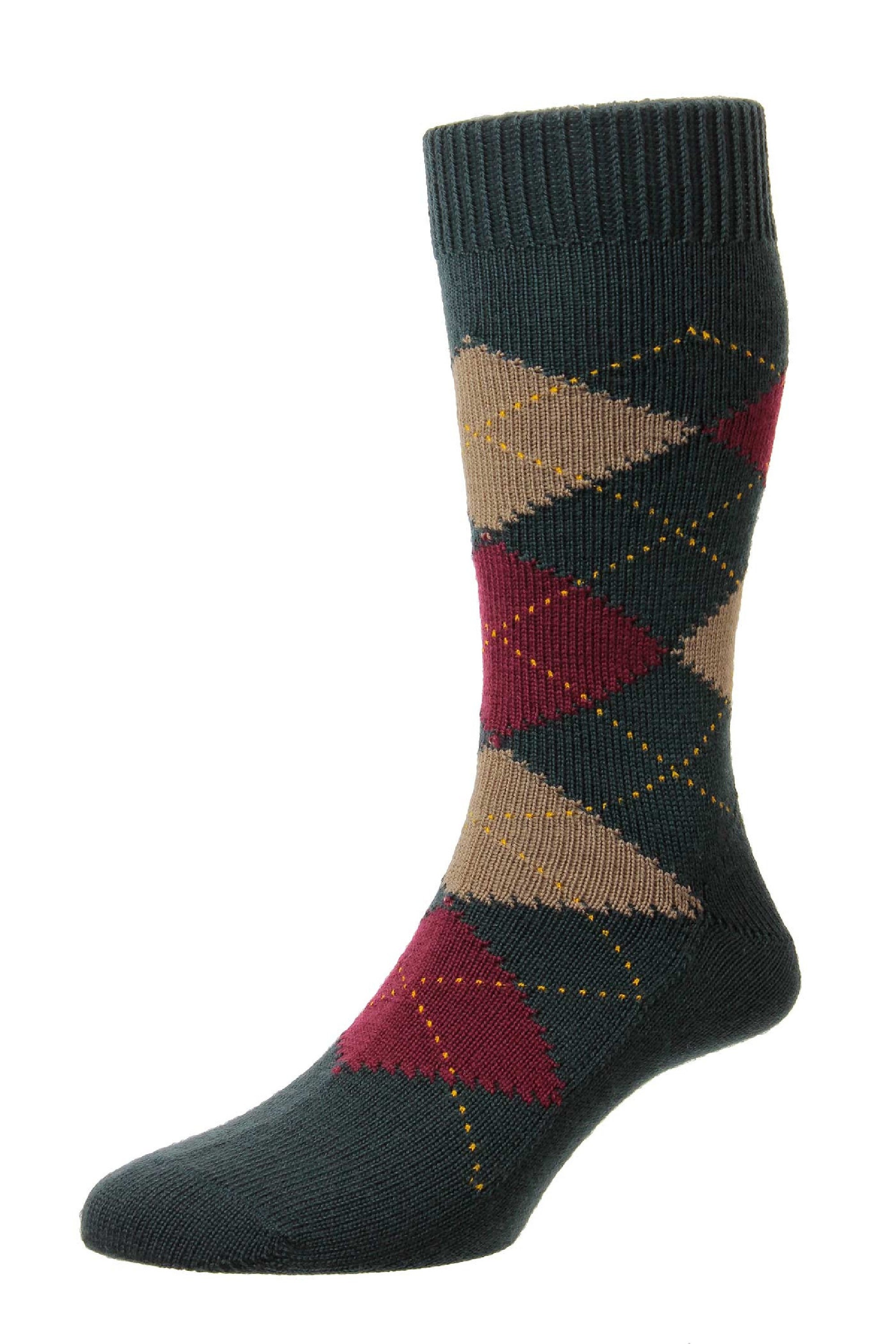 Men's Argyle Pattern Merino Wool Blend Socks Racton Etsy