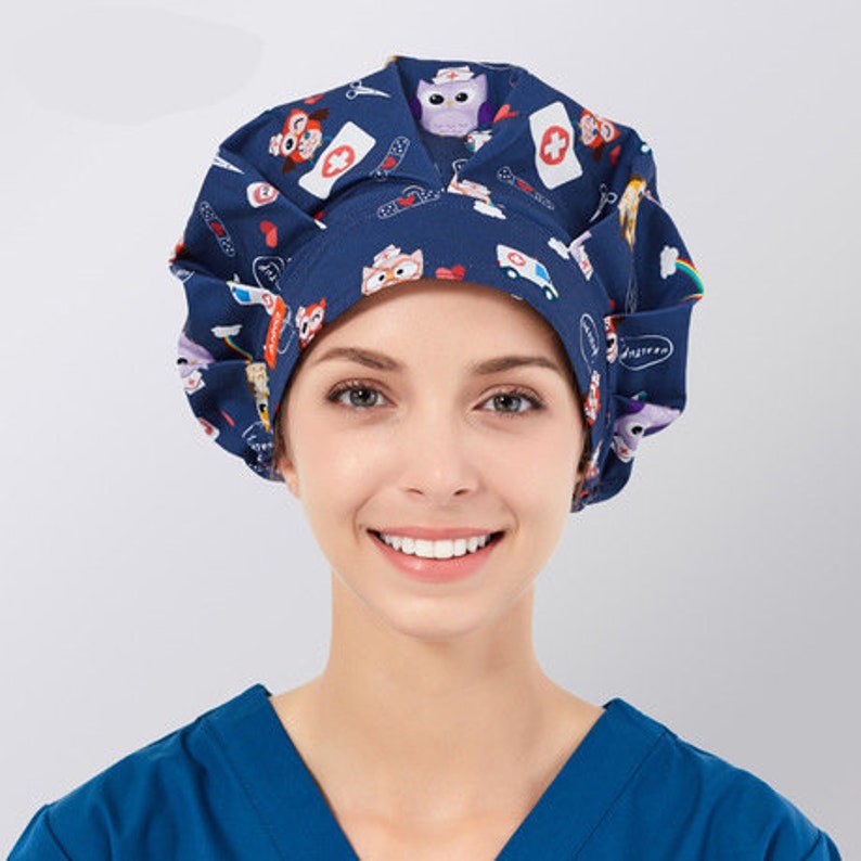 Pattern Head Cover for Nurse Hat Ponytail Nurse Cap Medical Etsy