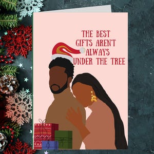 Regali personalizzati Biglietti di auguri afroamericani 5,5" x 8,5" con busta / Messaggio personalizzato / Biglietti di auguri neri / Regalo di Natale