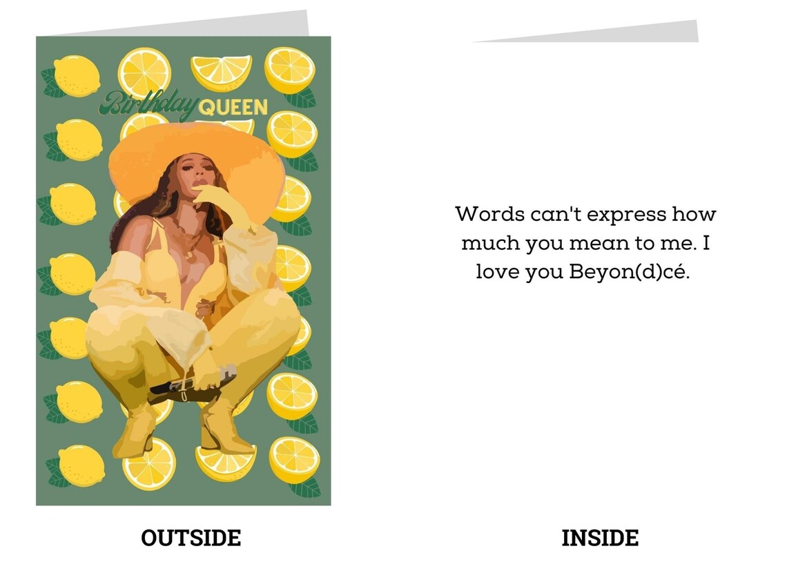 Beyonce Birthday Card - Greeting Cards With Envelopes - African ...