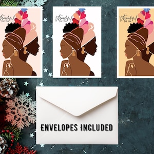 de cartes de vœux avec enveloppes |  Cartes faites main | Lot de cartes | Cartes assorties | de remerciements | Jeu de cartes afro-américaines