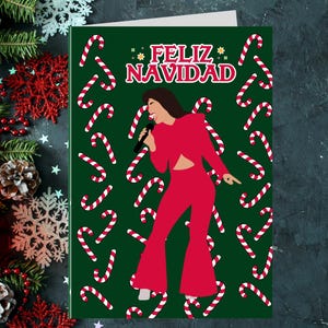 Personalisierte Geschenke Selena Fünfen Grußkarte 14,5 "x 8,5" w / Umschlag | Benutzerdefinierte Nachricht | Lustige Weihnachtskarten | Weihnachtsgeschenk