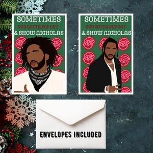 Tarjetas navideñas para fans de Kendrick Lamar, tarjetas navideñas de Black Boy Joy, regalos con temática afroamericana para él, regalo de Navidad para esposo