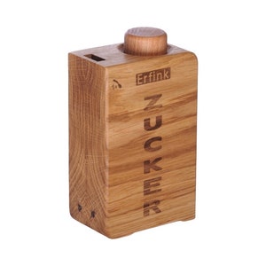 Sugar shaker salt shaker made of wood oak sugar bowl salt bowl sugar dispenser wooden box wooden tableware wooden bowl wooden cup box container