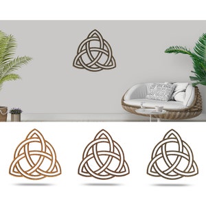Mural &quot;Triquetra with circle&quot; made of real wood | 3 colors selectable
