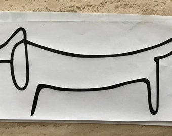Dachshund Sticker, Lump, Picasso Dog, Weenie decal, Weiner dog, Decals. Pet decal, Car decal, Window decal.