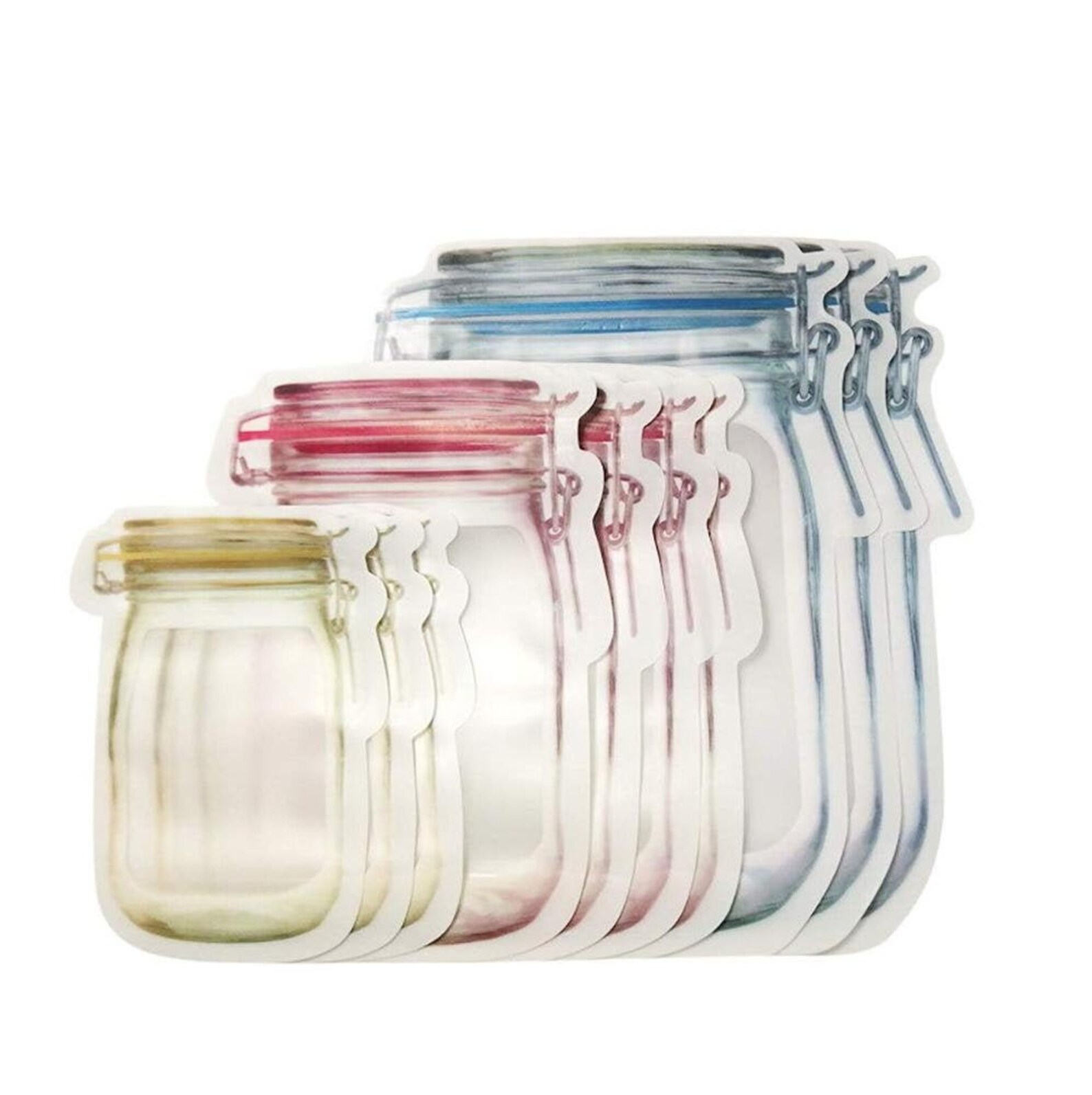 Vegan Reusable Mason Jar Zip Lock Bags. 10 Piece Set. Etsy