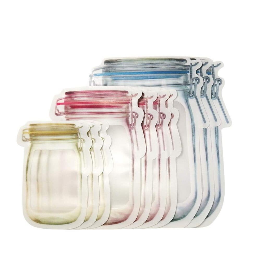 Vegan Reusable Mason Jar Zip Lock Bags. 10 Piece Set. Etsy