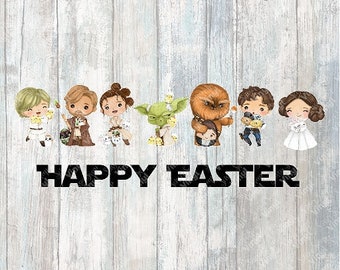 0222 - Star Wars Easter | Heat Transfer Ready to Press Sublimation DTF Cotton Shirt Film Transfer