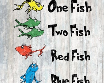0083 - Ein Fisch, zwei Fische | Wärmeübertragung, druckfertig, Sublimations-DTF-Baumwoll-Shirt-Folienübertragung