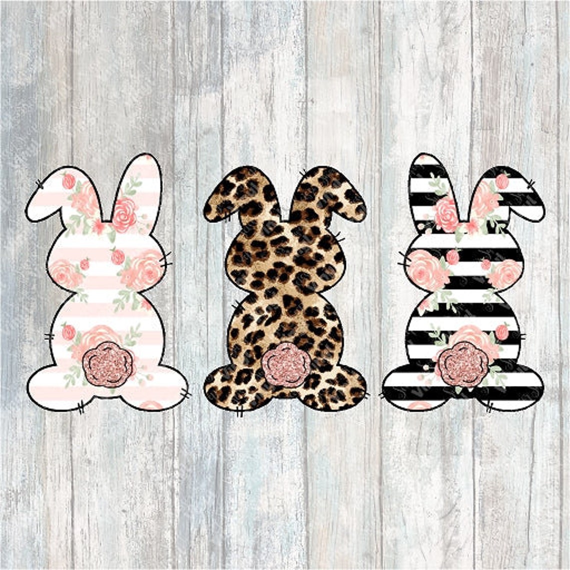 0134 Three Bunny Tails Heat Transfer Ready to Press Sublimation DTF ...