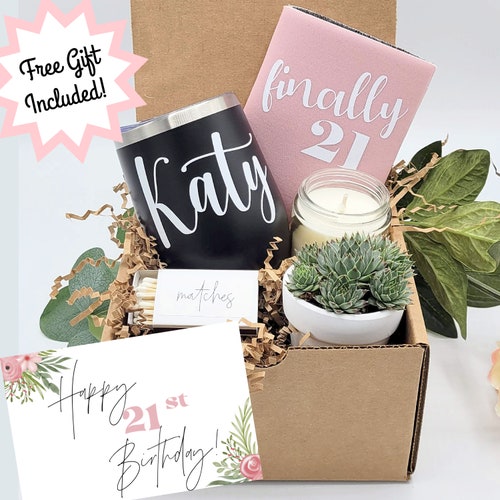 Custom Birthday Wine Tumbler Personalized 21st Birthday Gift Etsy